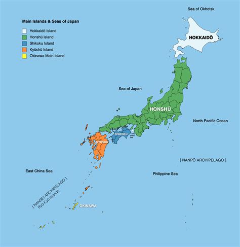 4 main islands of japan map|Japanese archipelago .